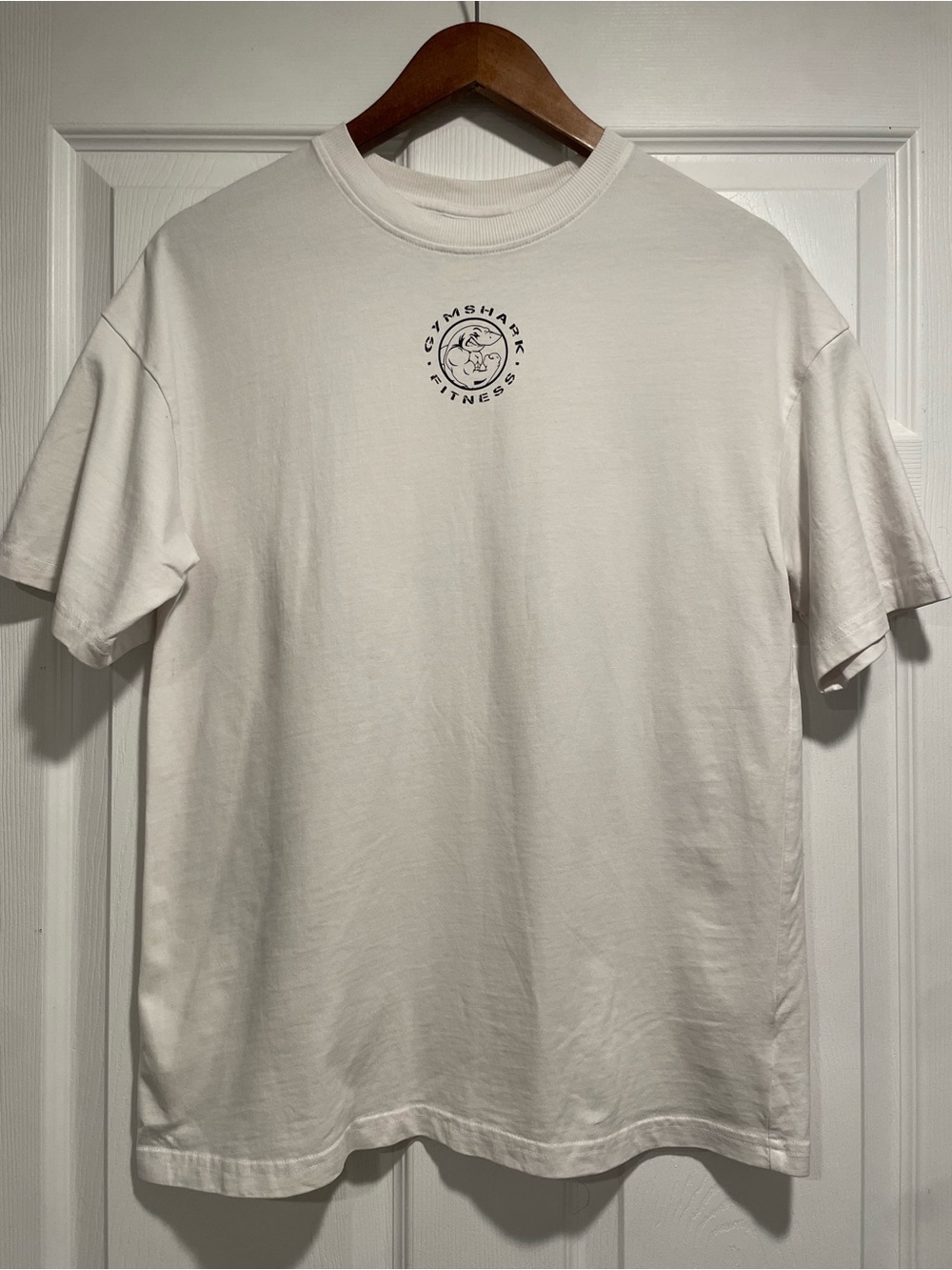 Gymshark White Short Sleeve Crewneck T-Shirt with Small Chest Logo